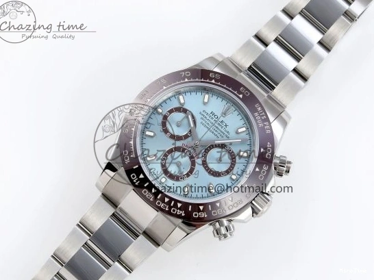 MiroTime 0307 TimelessDesign DAYTONA 116506 SS OMF BEST EDITION ICE BLUE DIAL ON SS BRACELET A7750 (SLIM MOVEMENT) 1811